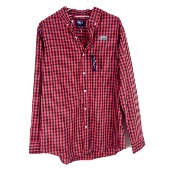 Chaps Other - NWT Chaps Easy Care Buffalo Check Plaid Buttondown Shirt Red Black Size Large L